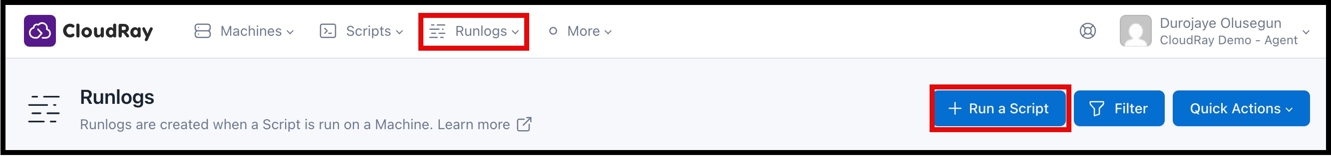 Screenshot of adding a new Runlog