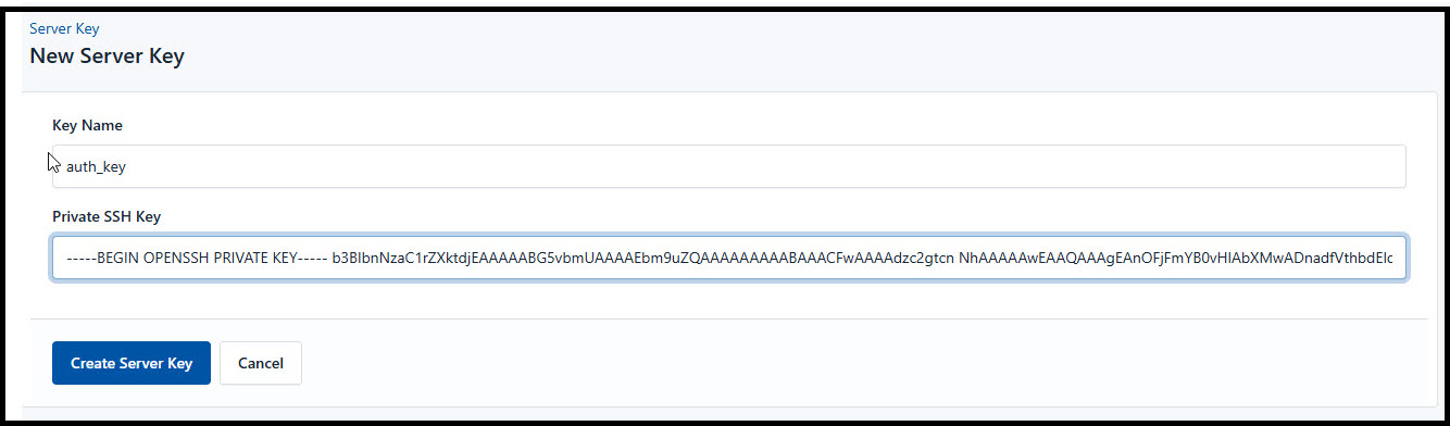 Screenshot to add SSH key on CloudRay's interface
