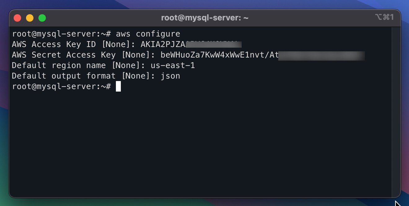 screenshot showing configured CLI