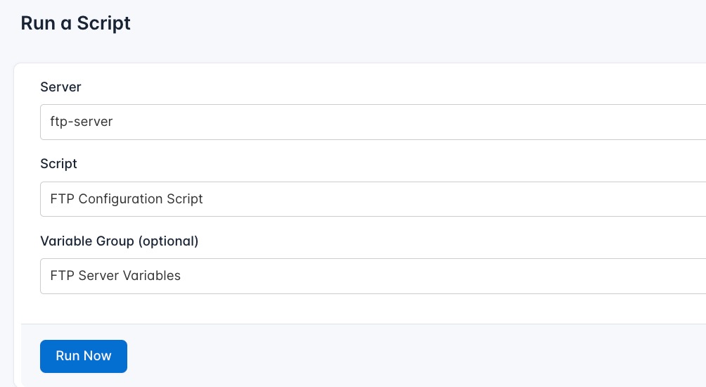 screenshot of creating the configure runlog