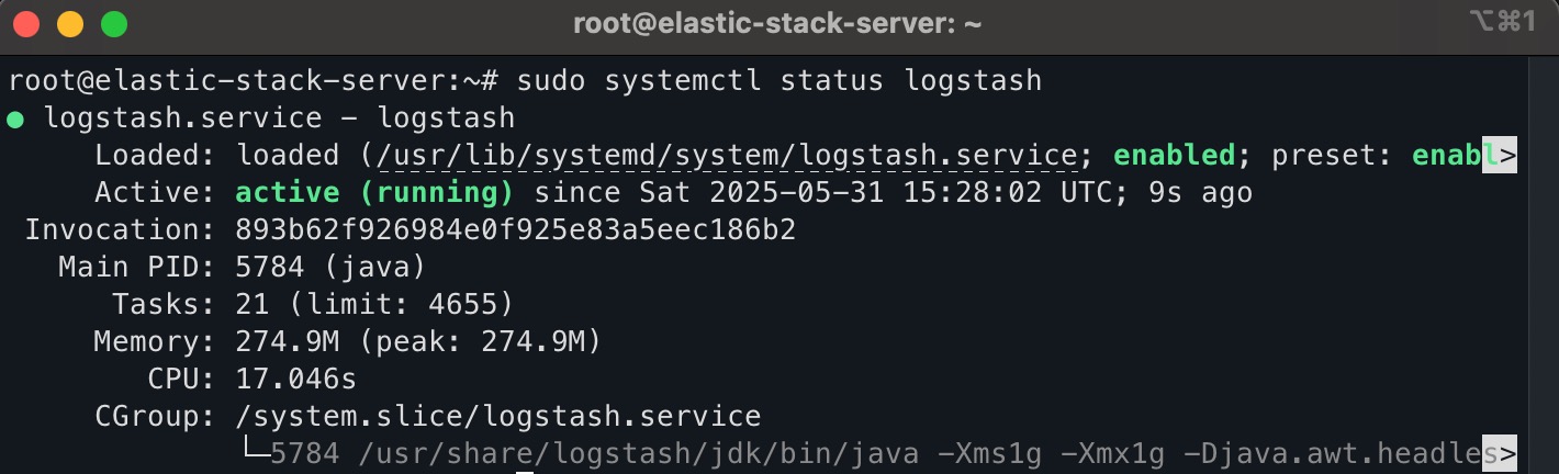 Confirm logstash status
