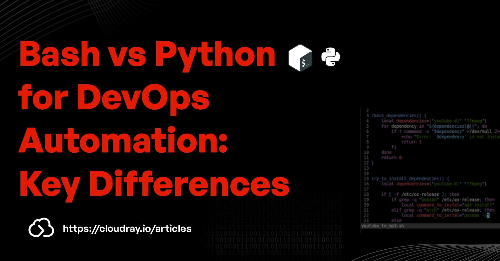 Bash vs Python cover image illustrating DevOps automation concepts
