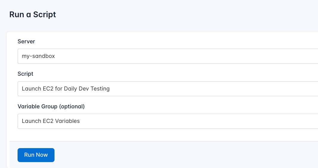 Screenshot of creating a new runlog