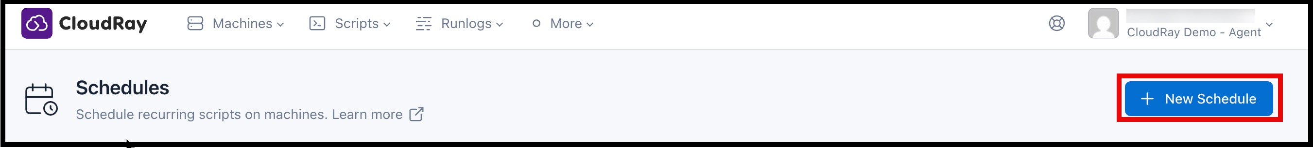 Screenshot of adding a new schedules