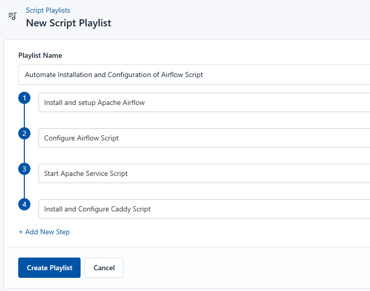 Locate the script playlist in CloudRay interface