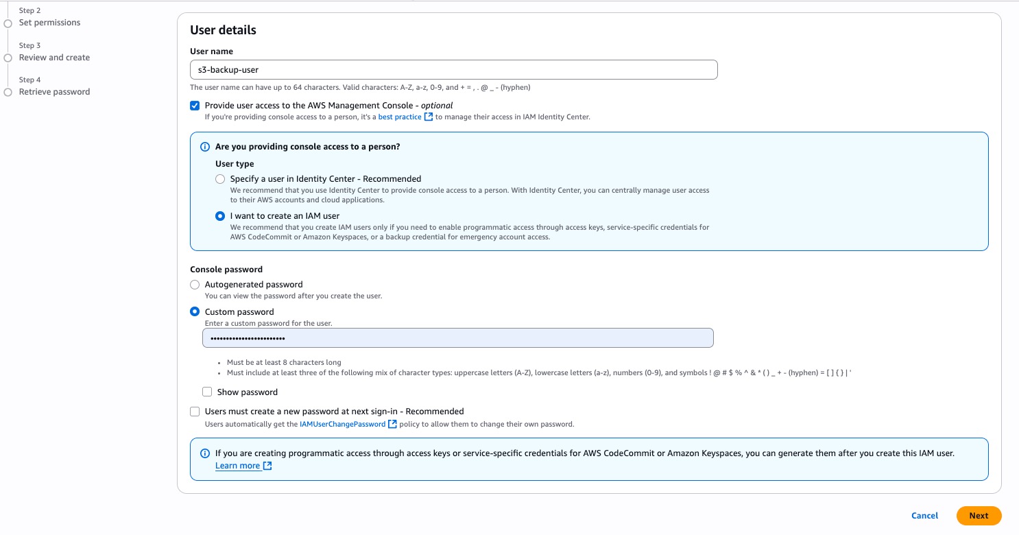 screenshot of a creating a user process