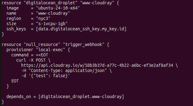 Screenshot of new wwww-cloudray.tf file