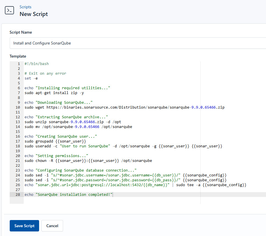 Screenshot of installing and configuring sonarqube