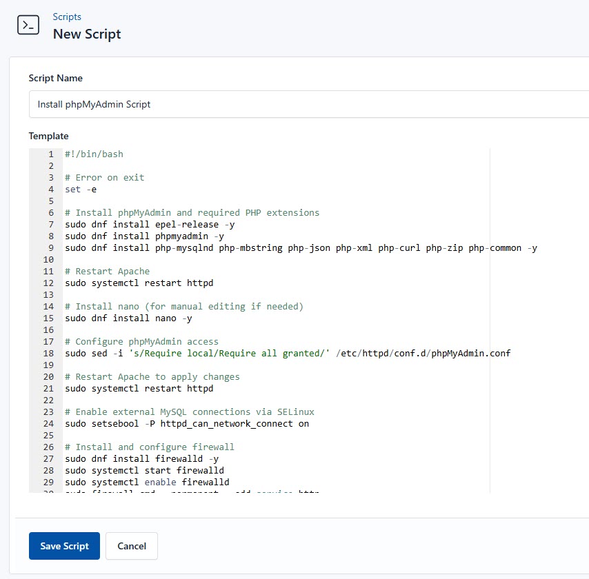 Screenshot of installing phpmyadmin