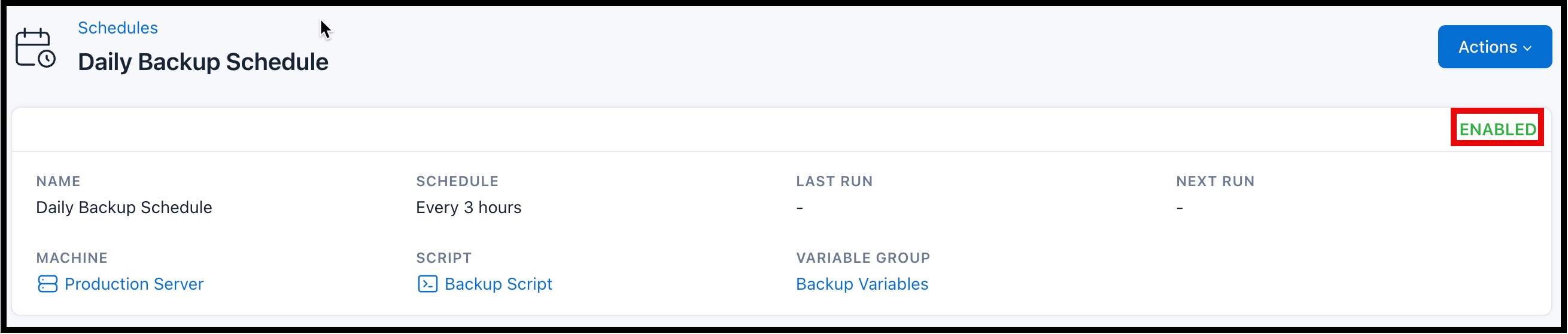 Screenshot of adding a schedules