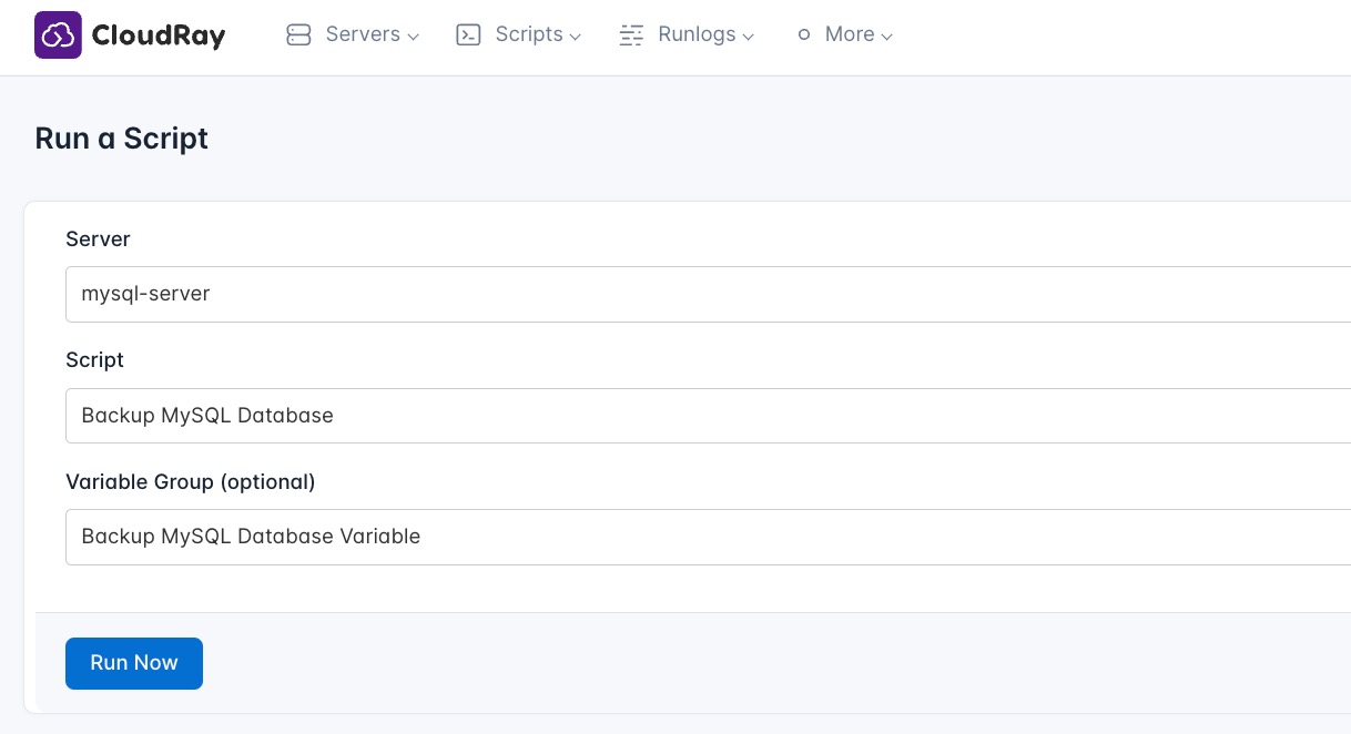 Screenshot of creating a new runlog