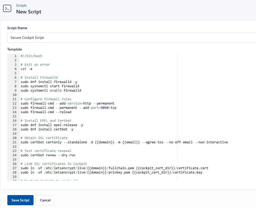 Screenshot of securing cockpit