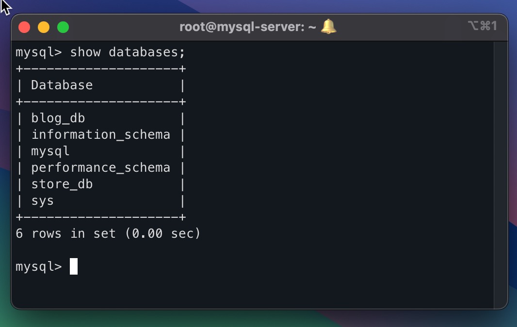 screenshot showing output to database present