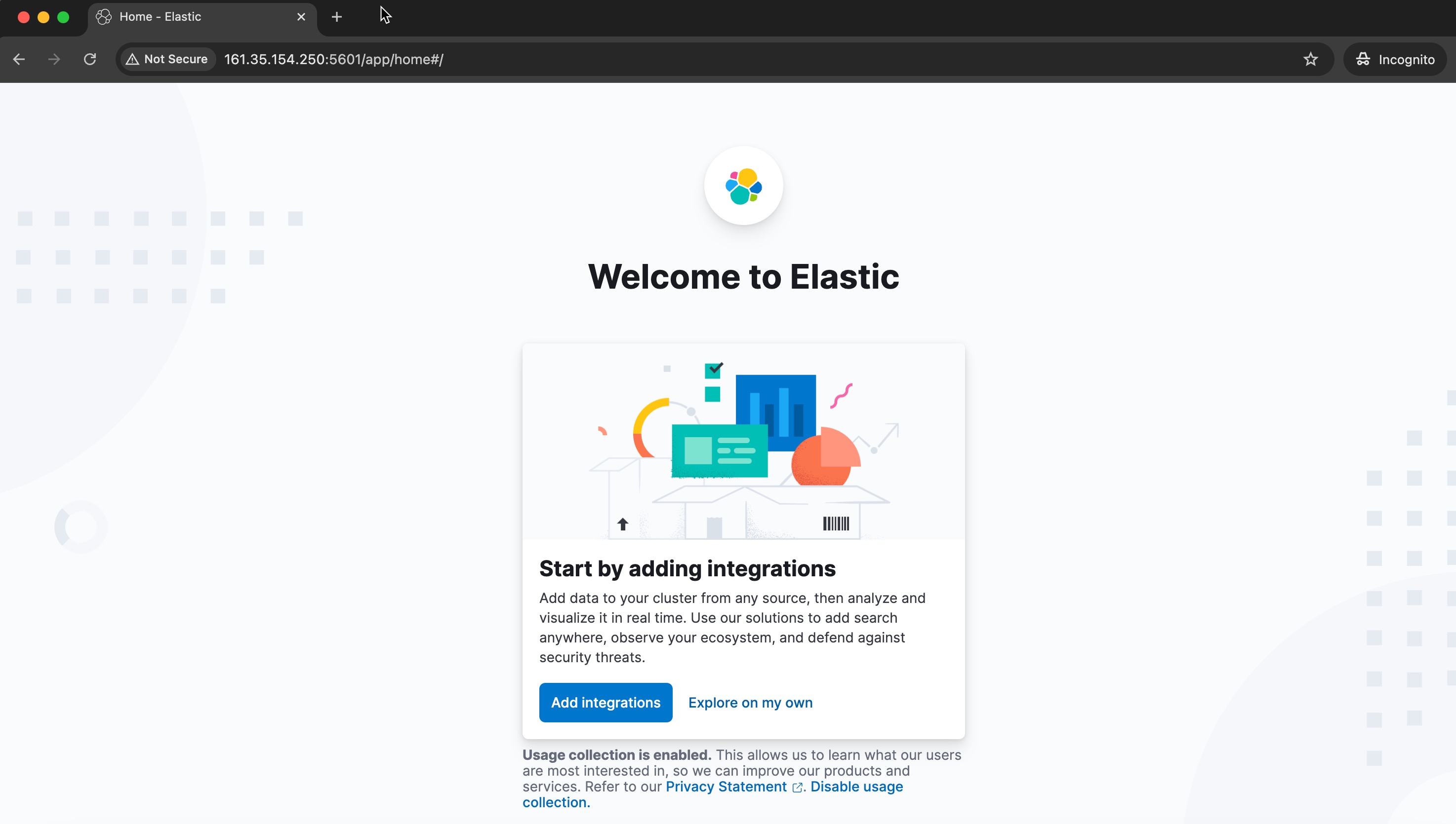 Kibana installation successful