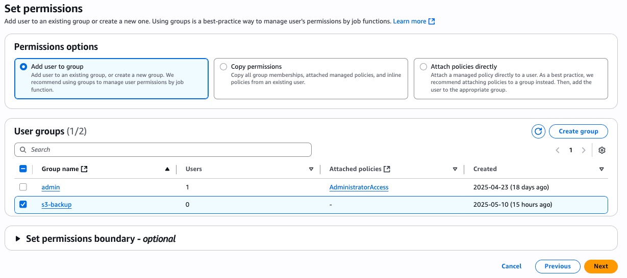 screenshot assigning user a permission